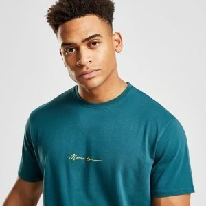 Mennace Washed Signature T-Paita Teal / Yellow