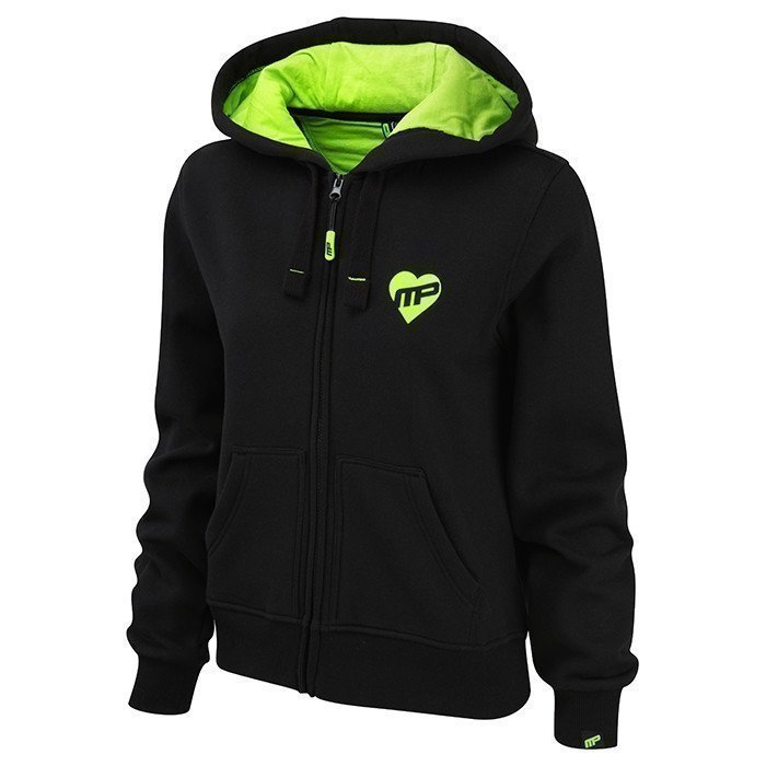 MusclePharm Women Full Zip Hood Black/Lime M