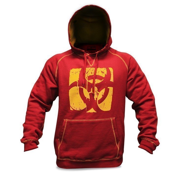 Mutant Contrast Stitch Hoodie (Burgundy/Yellow) - Large