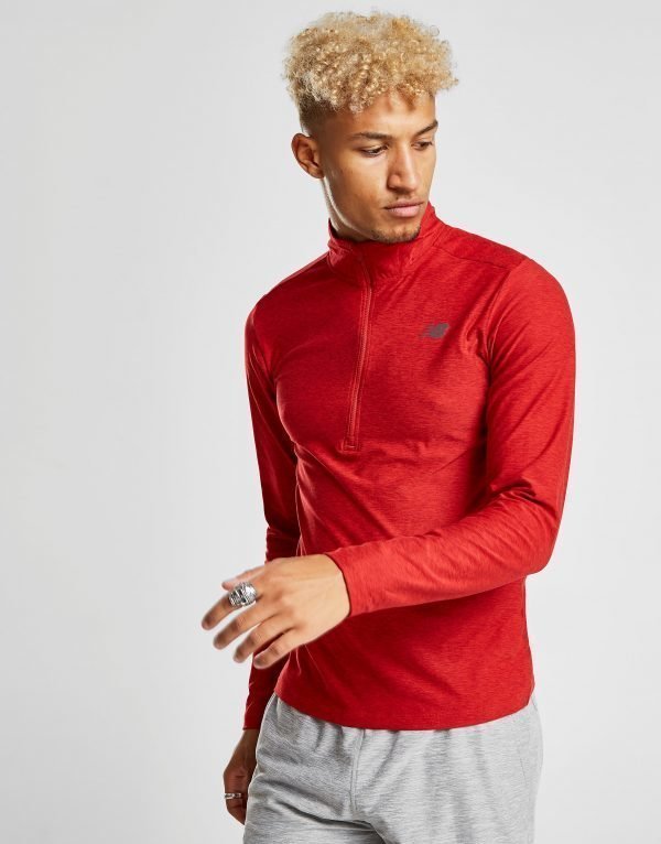 New Balance Core 1/4 Zip Top Punainen