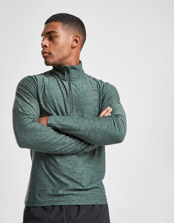 New Balance Core 1/4 Zip Top Vihreä