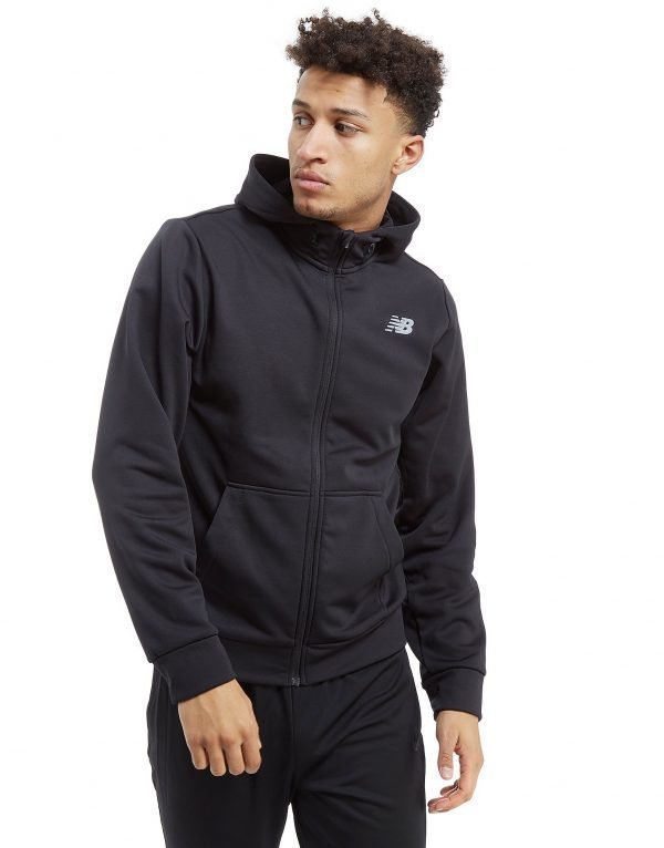 New Balance Core Full Zip Poly Hoodie Musta