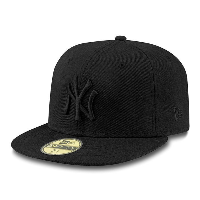 New Era Black On Black New York Yankees Black 7 1/4