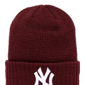 New Era Mlb New York Yankees Knit Beanie Burgundy / White