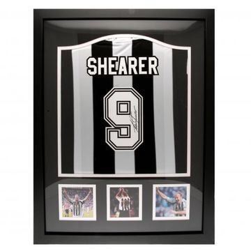 Newcastle United Shearer Signeerattu Paita (Kehystetty)
