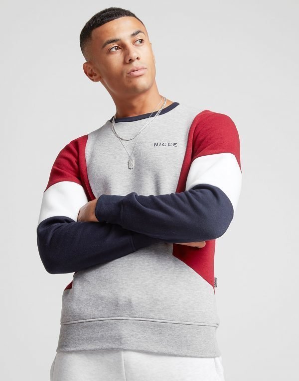 Nicce Colour Block Crew Sweatshirt Harmaa