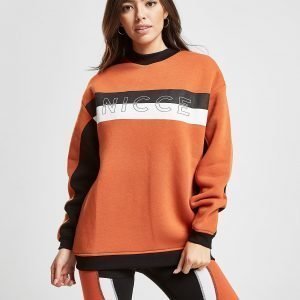 Nicce Colour Block Panel Crew Sweatshirt Oranssi