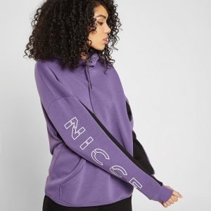 Nicce Panel Logo Boyfriend Hoodie Violetti