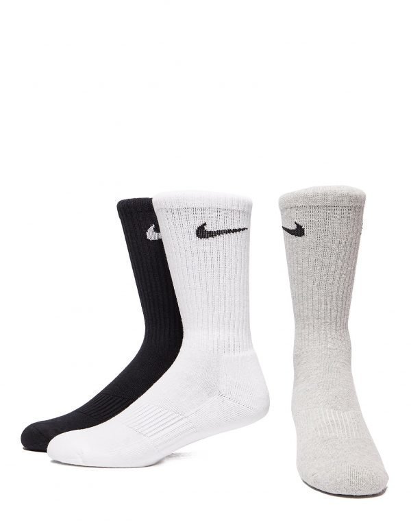 Nike 3 Pack Basic Cuff Socks Harmaa