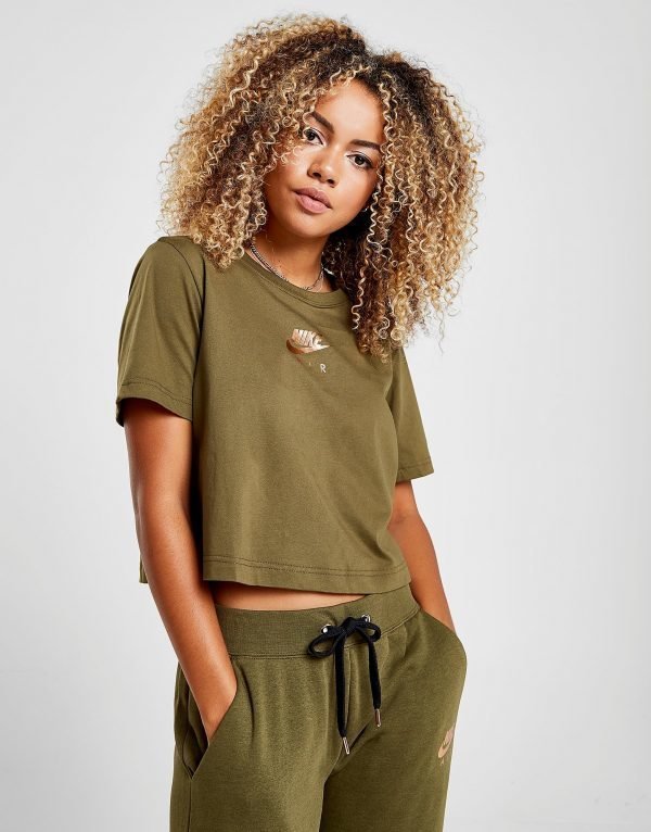 Nike Air Crop T-Shirt Khaki / Rose Gold