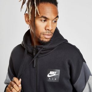 Nike Air Full Zip Colour Block Hoodie Musta