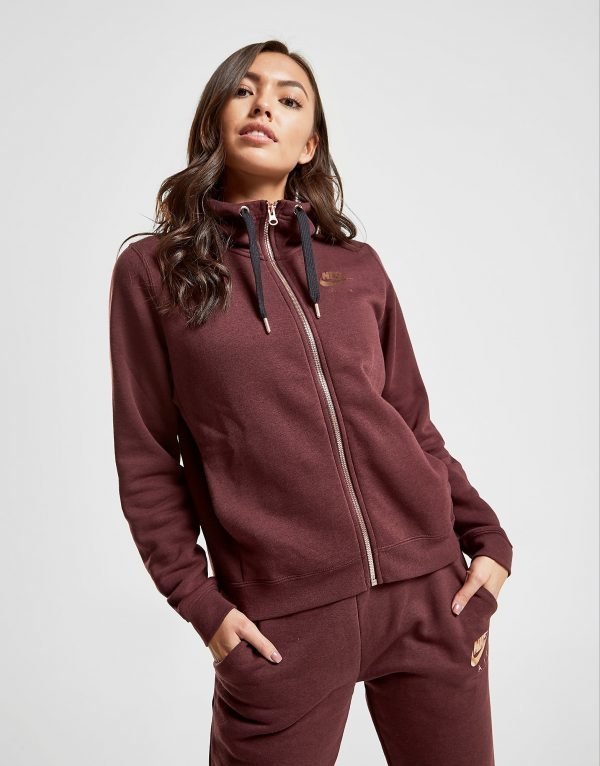 Nike Air Full Zip Hoodie Burgundy / Rose Gold