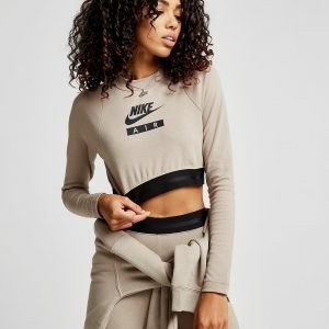 Nike Air Long Sleeve Crop Top Sepia Stone / Black