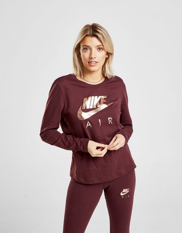 Nike Air Long Sleeve T-Shirt Burgundy / Rose Gold