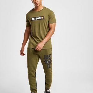 Nike 'Just Do It' Leg Logo Track Pants Olive / White / Black