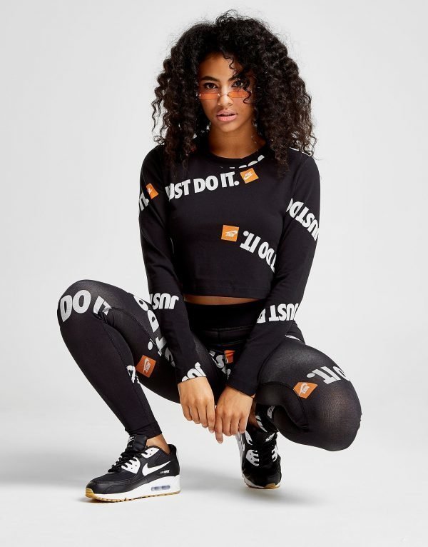 Nike Just Do It Long Sleeve Crop T-Shirt Musta