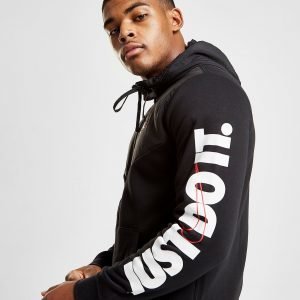 Nike Just Do It Sleeve Logo Hoodie Musta