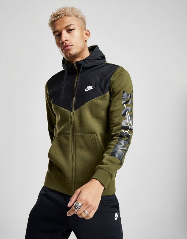 Nike Just Do It Sleeve Logo Hoodie Vihreä