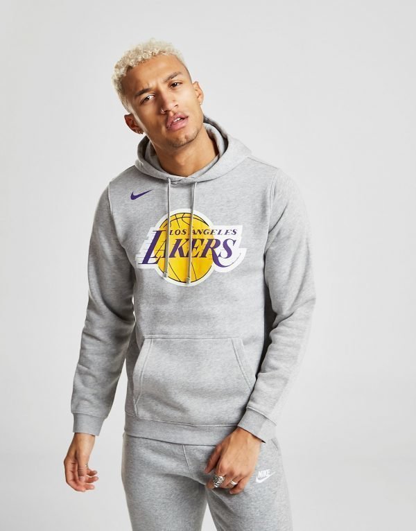 Nike Nba Los Angeles Lakers City Overhead Hoodie Harmaa