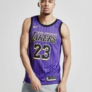 Nike Nba Los Angeles Lakers James #23 City Jersey Violetti