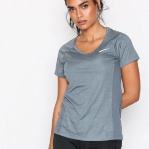 Nike Nk Dry Miler Top V-Neck Lyhythihainen Treenipaita Sininen