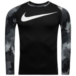 Nike Pro Hyperwarm AOP L/S Musta/Harmaa Lapset