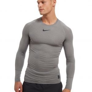 Nike Pro Long Sleeve Compression T-Paita Carbon / Grey