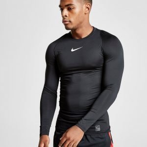 Nike Pro Long Sleeve Compression T-Paita Musta