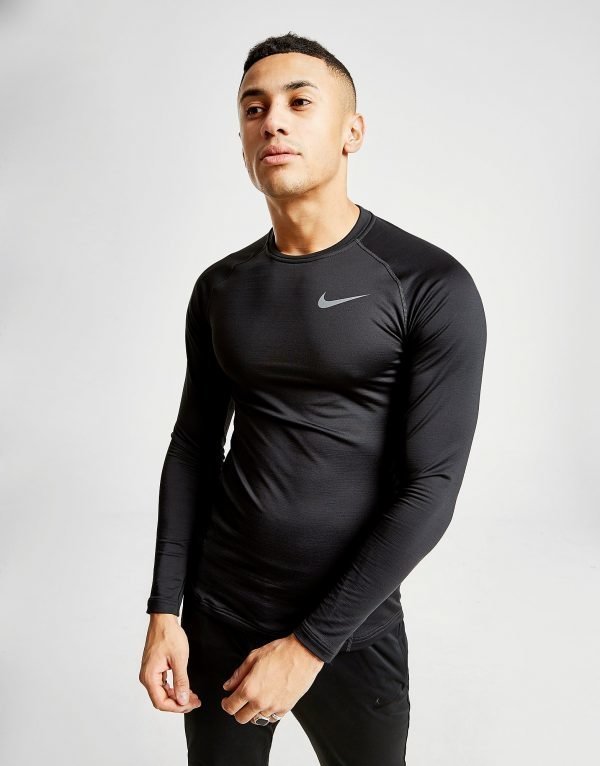 Nike Pro Therma Long Sleeve T-Paita Musta