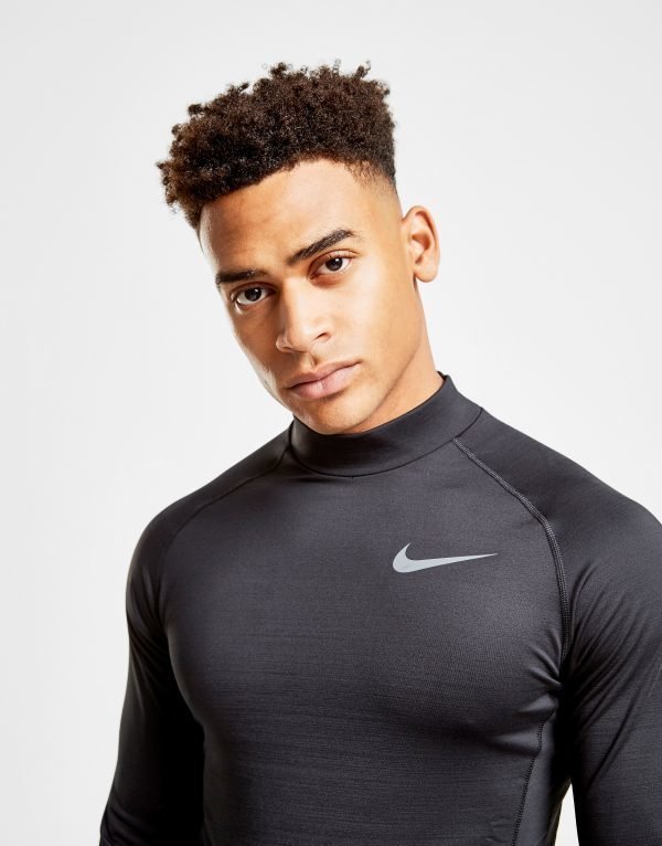 Nike Pro Therma Roll Neck Long Sleeve T-Shirt Musta