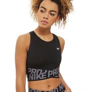 Nike Pro Training Cross Over Cropped Tank Musta