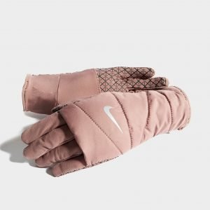 Nike Quilted Running Gloves Vaaleanpunainen