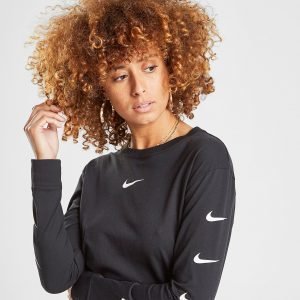 Nike Repeated Swoosh Long Sleeve T-Shirt Musta