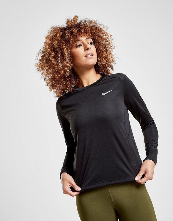 Nike Running Miler Long Sleeve Top Musta