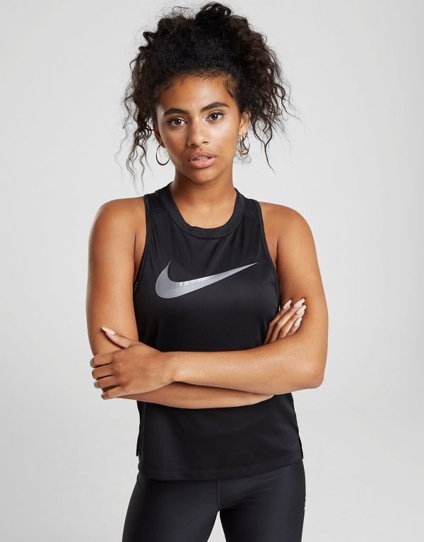 Nike Running Miler Swoosh Tank Top Musta