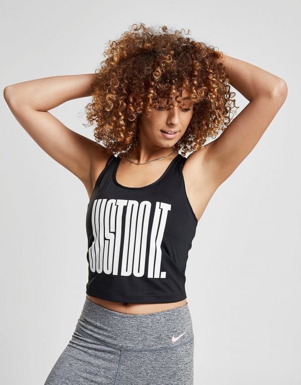 Nike Training Just Do It Crop Tank Top Musta