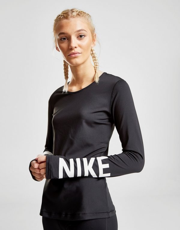 Nike Training Logo Long Sleeve T-Shirt Musta