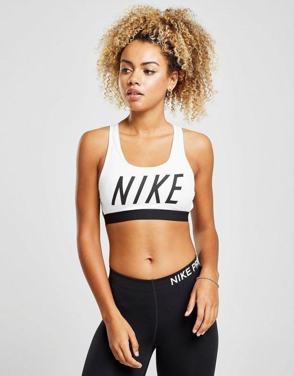 Nike Training Swoosh Logo Mesh Bra Valkoinen