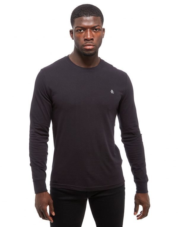 Original Penguin Core Logo Long Sleeve T-Shirt Musta