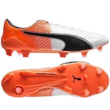 PUMA evoSPEED SL II Nahka FG Valkoinen/Musta/Oranssi