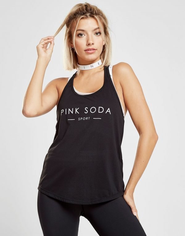 Pink Soda Sport Core Logo 2 In 1 Tank Top Musta