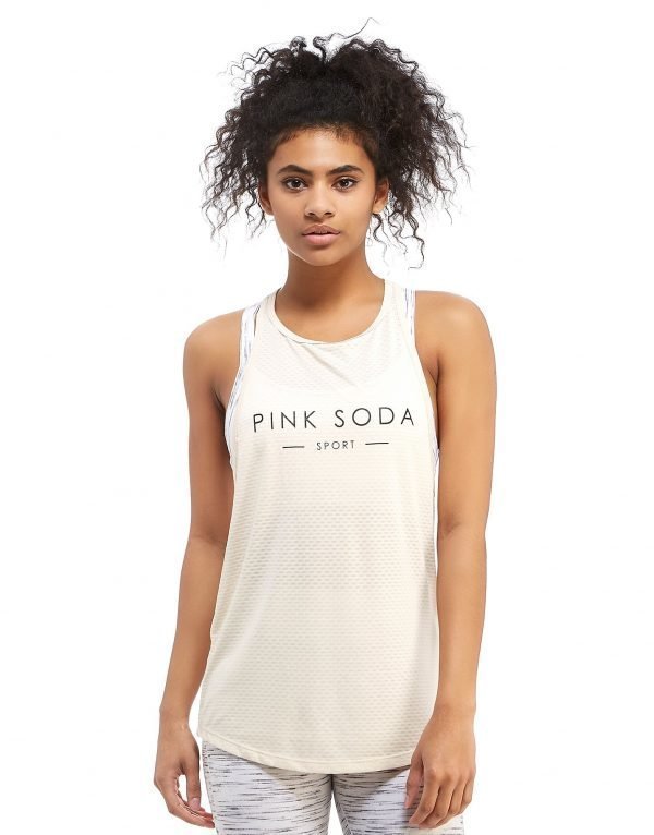 Pink Soda Sport Strap Mesh 2-In-1 Tank And Bra Vaaleanpunainen