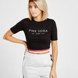 Pink Soda Sport Two Colour Tape T-Shirt Musta