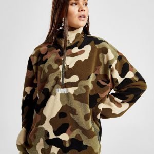 Puma All Over Camo Polar Fleece 1/4 Zip Sweatshirt Vihreä