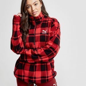 Puma Check All Over Print Sherpa Sweatshirt Punainen