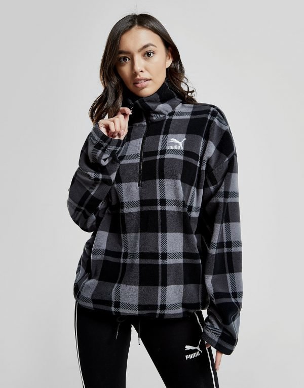 Puma Check All Over Print Sherpa Verryttelypaita Musta