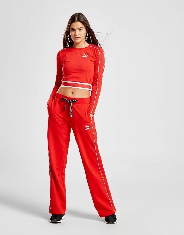 Puma Tape Wide Leg Track Pants Punainen