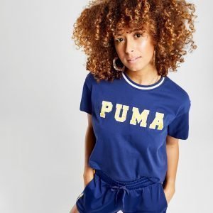 Puma Tip Crop Logo T-Paita Laivastonsininen