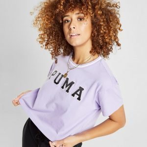 Puma Tip Crop Logo T-Paita Violetti