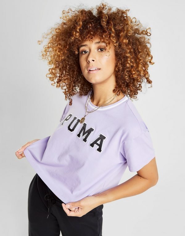 Puma Tip Crop Logo T-Paita Violetti